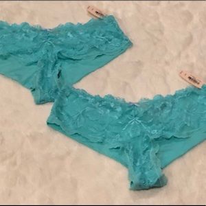 NWT - Victoria’s Secret Turquoise Cheeky’s